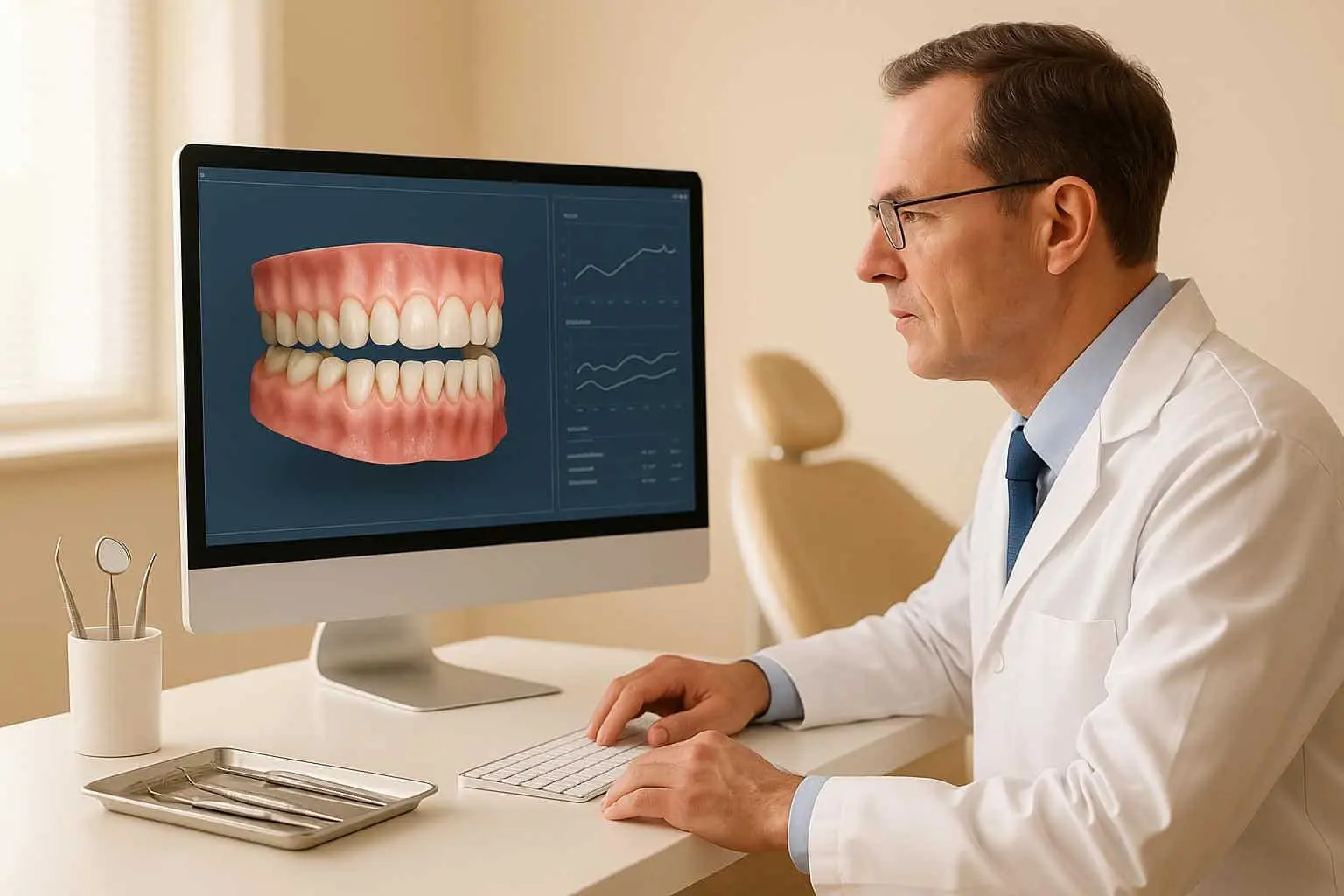 Imagem de planejamento digital do tratamento ortodôntico