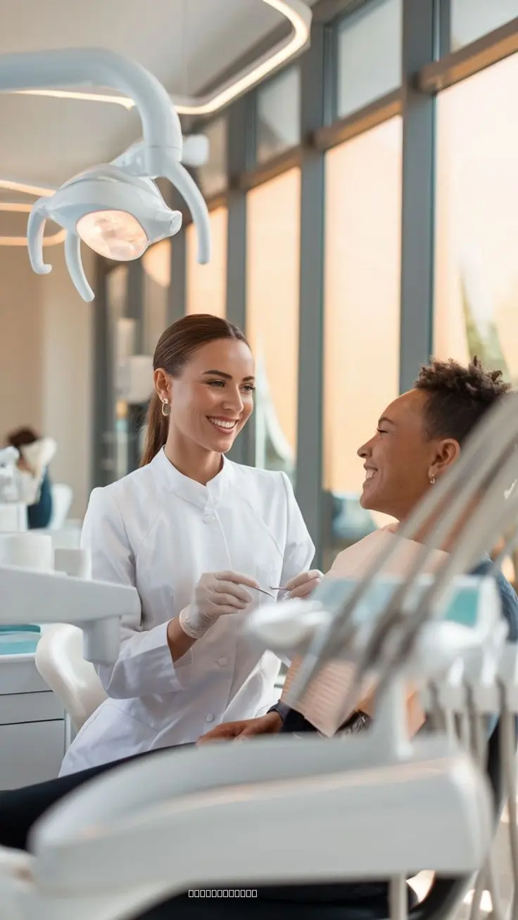 Profissional realizando limpeza dental em paciente